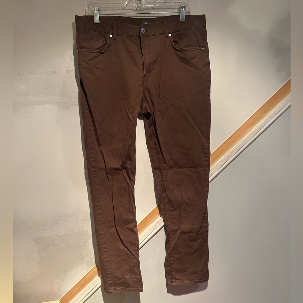 H&M Slim Fit Brown Trousers